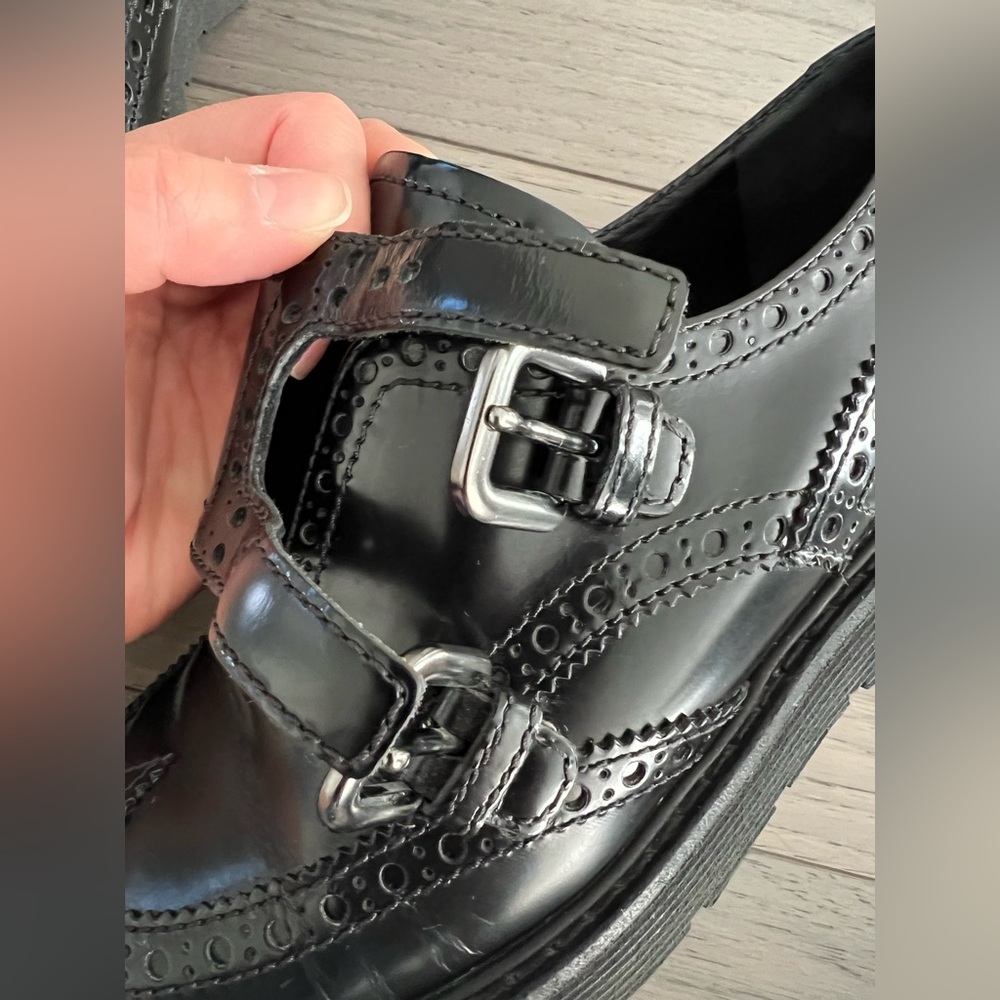 PRADA Classic Black Double Monk Strap Brogues - Women's - Picture 4 of 15